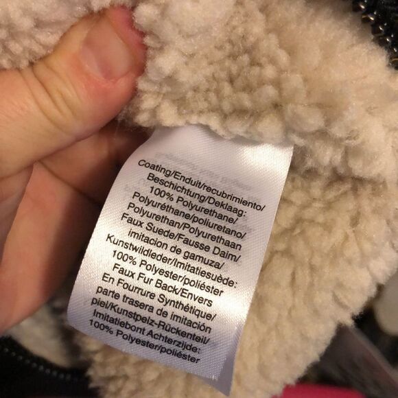 DKNY faux fur long lined zip up hooded jacket size large NWT - Picture 10 of 12